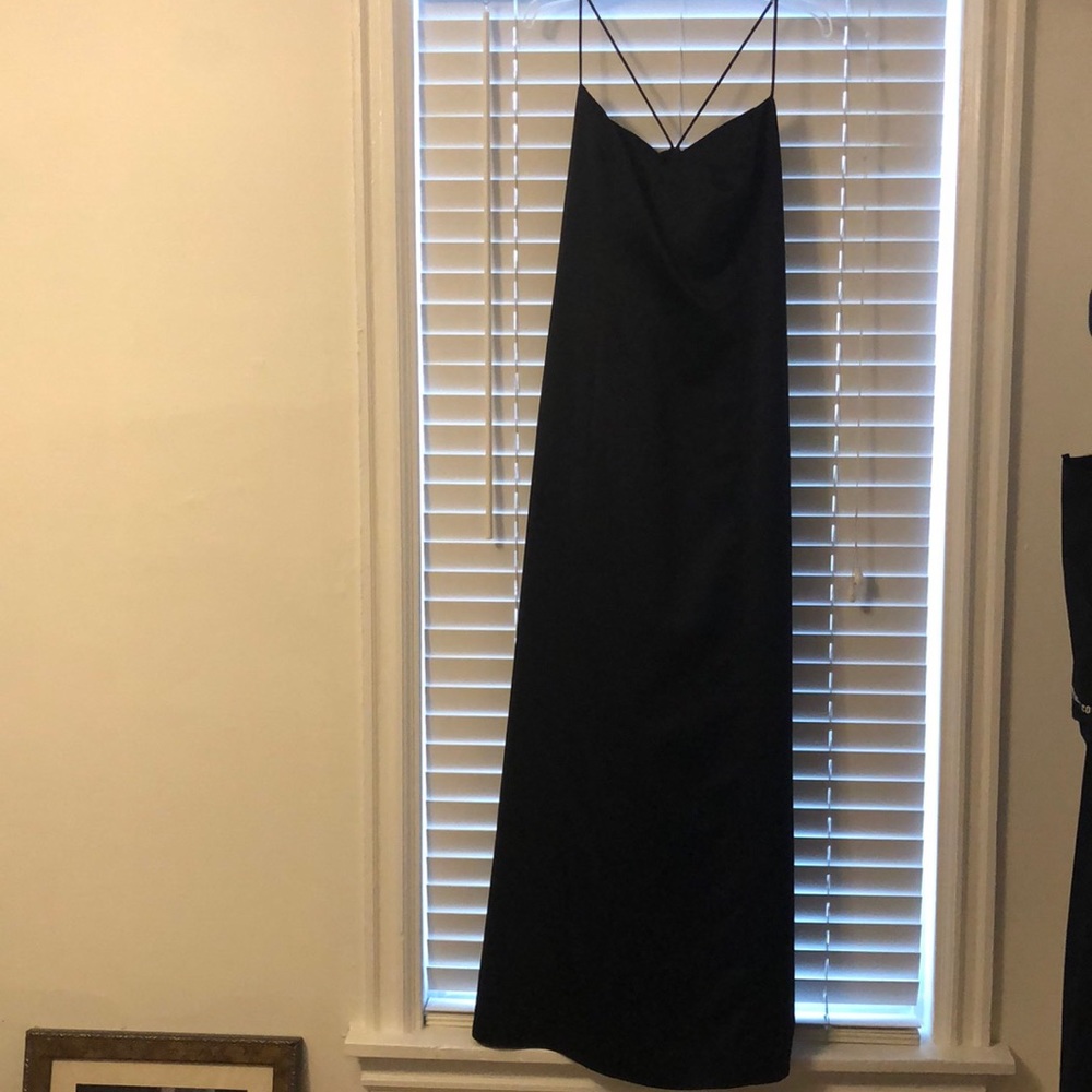 Floor length black dress